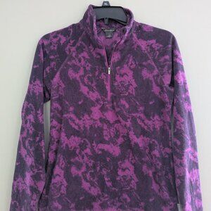 Eddie Bauer Womens Long Sleeve Quarter Zip Fleece Pullover Purple Size XSmall